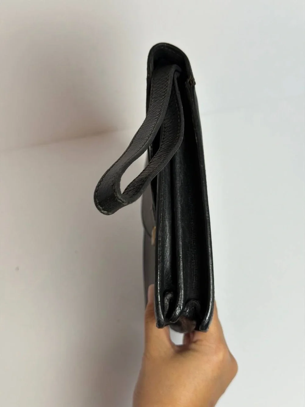 Gucci Vintage Black Leather Clutch Bag